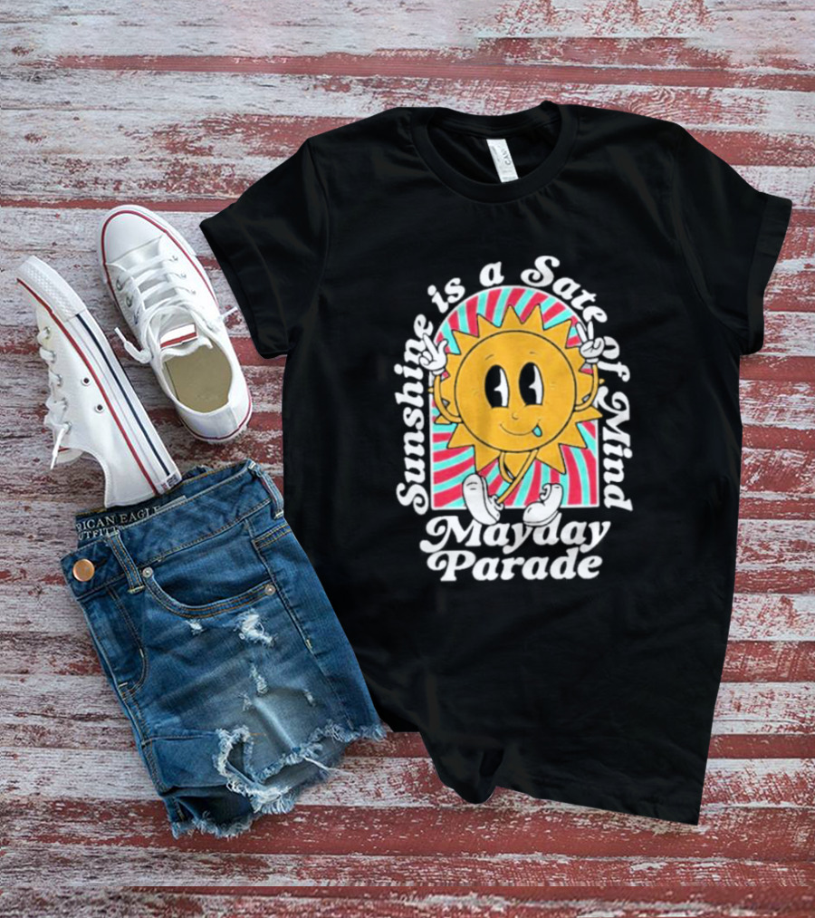 Sunshine Is A State Of Mind Mayday Parade Vintage Cartoon Sun T-Shirt