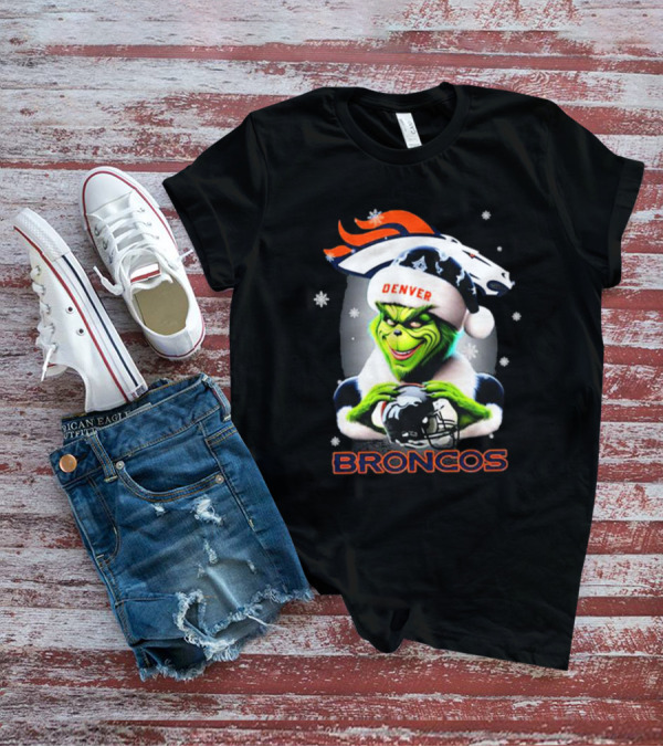 Santa Grinch Merry Christmas Denver Broncos Love T-Shirt
