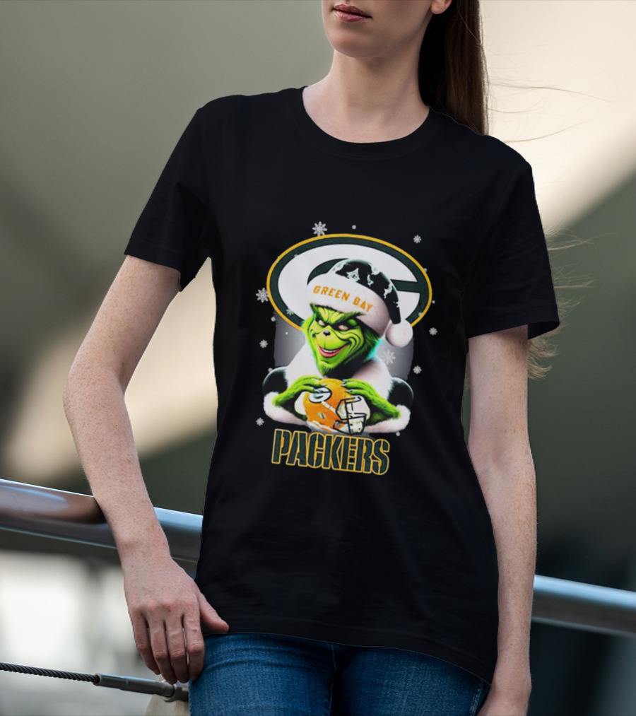 Santa Grinch Green Bay Packers Merry Christmas T-Shirt