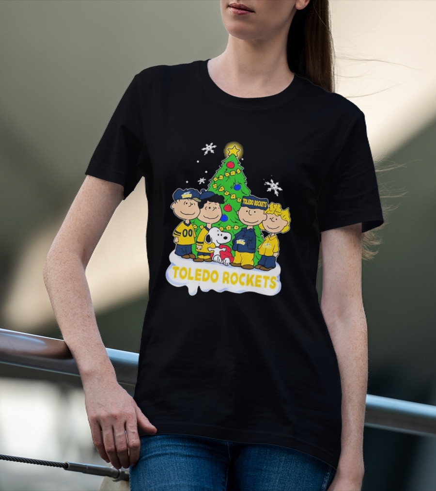 Peanuts Characters Toledo Rockets Christmas Tree T-Shirt