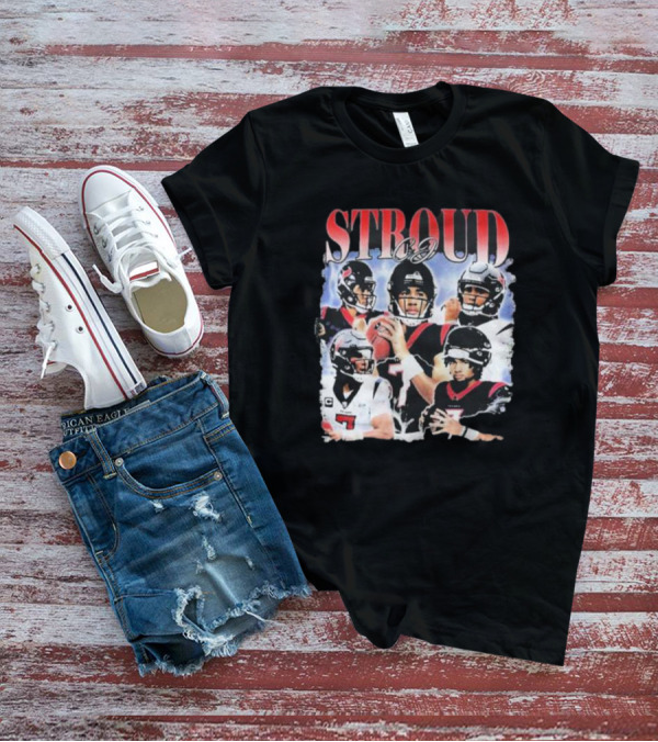 Stroud CJ Football 90s Style Houston NFL Quarterback Vintage Images T-Shirt
