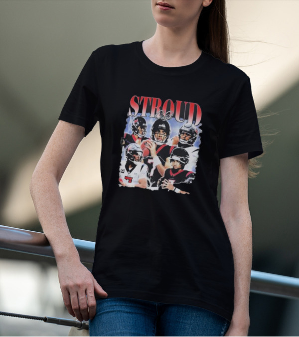 Stroud CJ Football 90s Style Houston NFL Quarterback Vintage Images T-Shirt