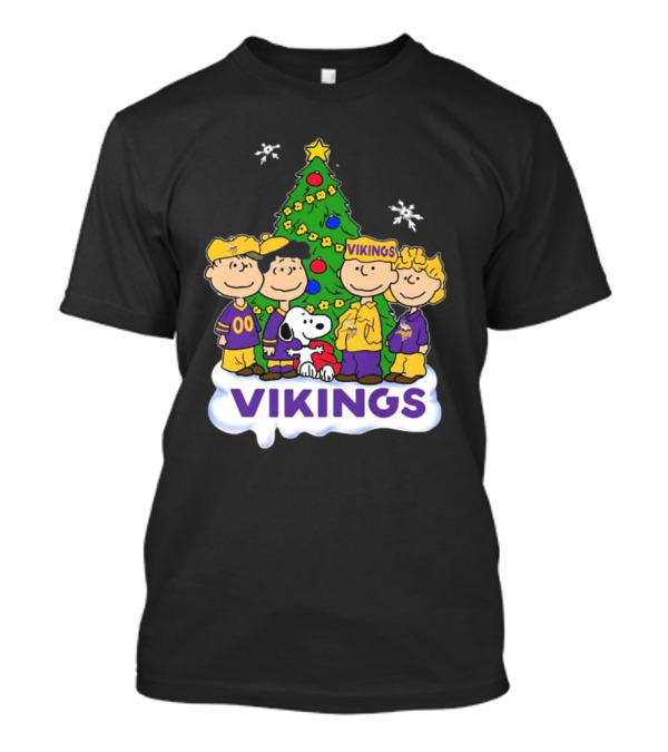 Peanuts Characters Vikings Christmas Tree Minnesota Vikings Holiday T-Shirt