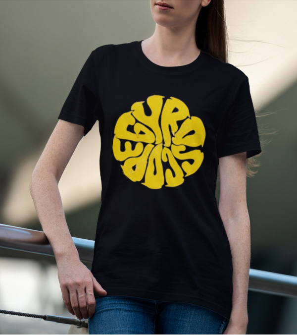 Gyroscope Liquid Logo Yellow Circular Text T-Shirt