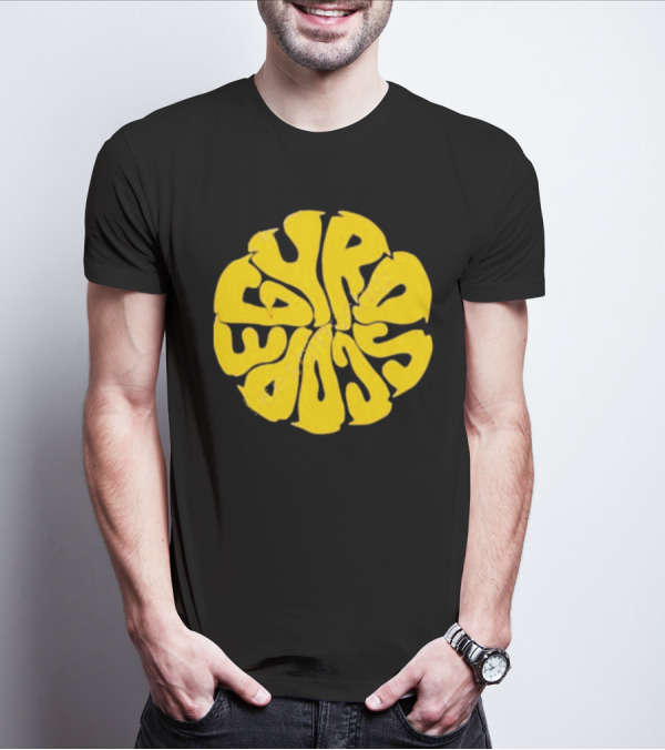 Gyroscope Liquid Logo Yellow Circular Text T-Shirt