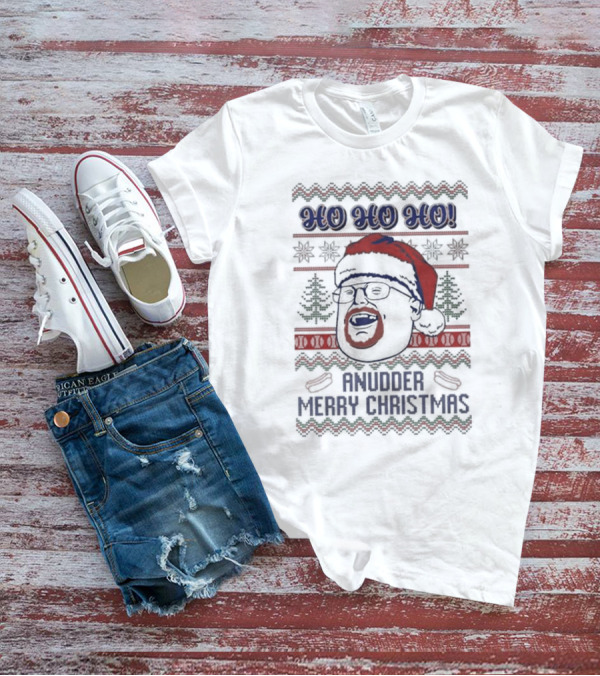HO HO HO Anudder Merry Christmas Ugly Christmas Sweater Santa Hat Beard Glasses T-Shirt
