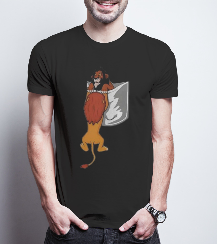 Lion Scar And Mufasa Hanging Pocket T-Shirt