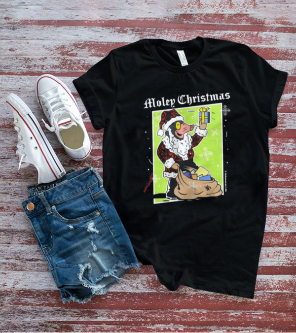 Moley Christmas Santa Mouse Holiday Present T-Shirt