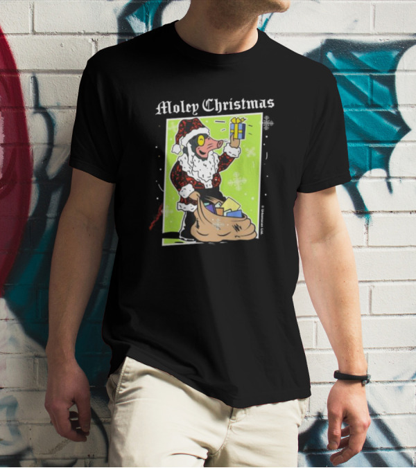 Moley Christmas Santa Mouse Holiday Present T-Shirt