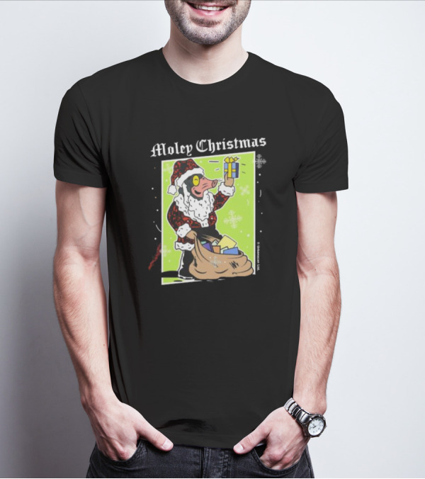 Moley Christmas Santa Mouse Holiday Present T-Shirt