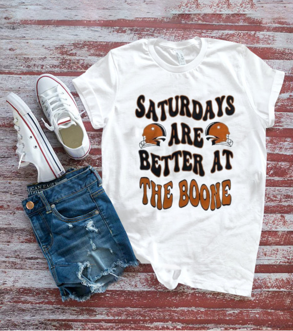 Oklahoma State Cowboys Saturdays Are Better At The Boone With Football Helmets T-Shirt