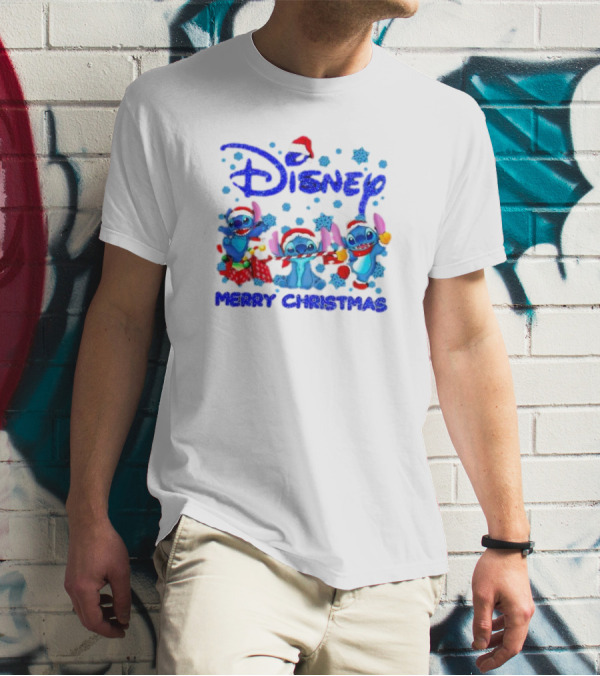 Disney Santa Stitch Merry Christmas T-Shirt