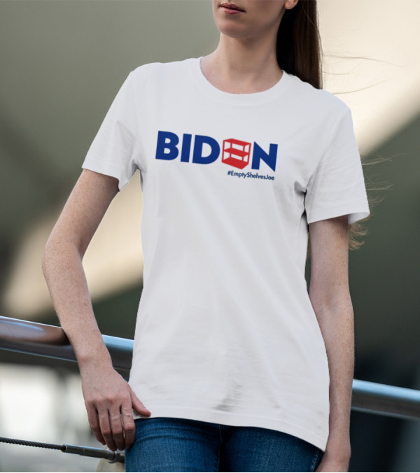 BIDEN Empty Shelves Joe Hashtag Symbolic Red Shelves Replacement T-Shirt