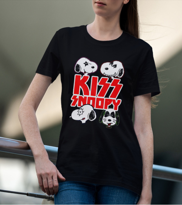 Kiss Snoopy Faces Rock Band T-Shirt