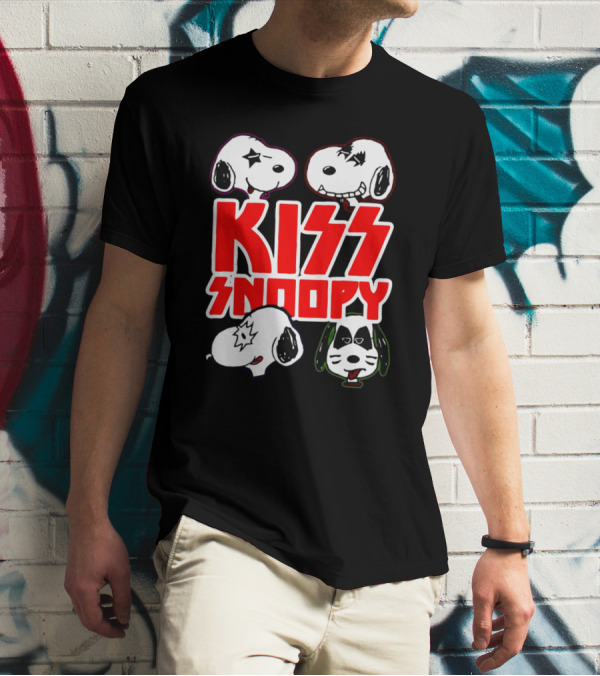Kiss Snoopy Faces Rock Band T-Shirt