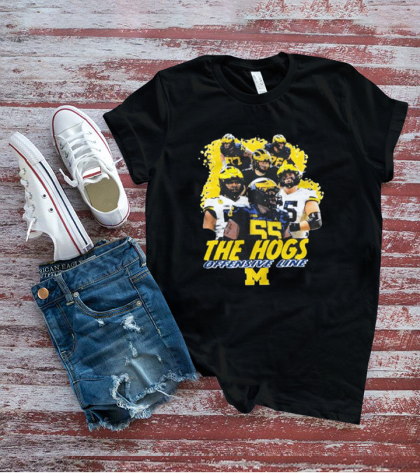 Valiant University Of Michigan Football The Hogs Offensive Line Team Spirit T-Shirt