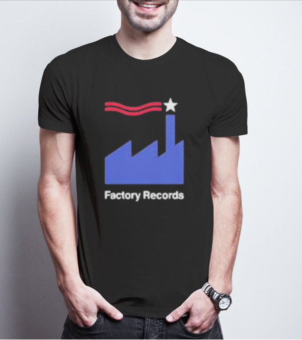 Factory Records Iconic Logo With Star And Stripes Factory T-Shirt