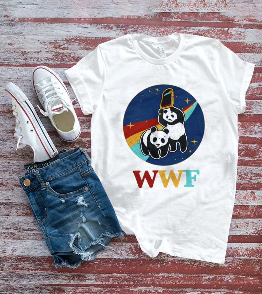 WWF Panda Bear Wrestling NASA Space T-Shirt