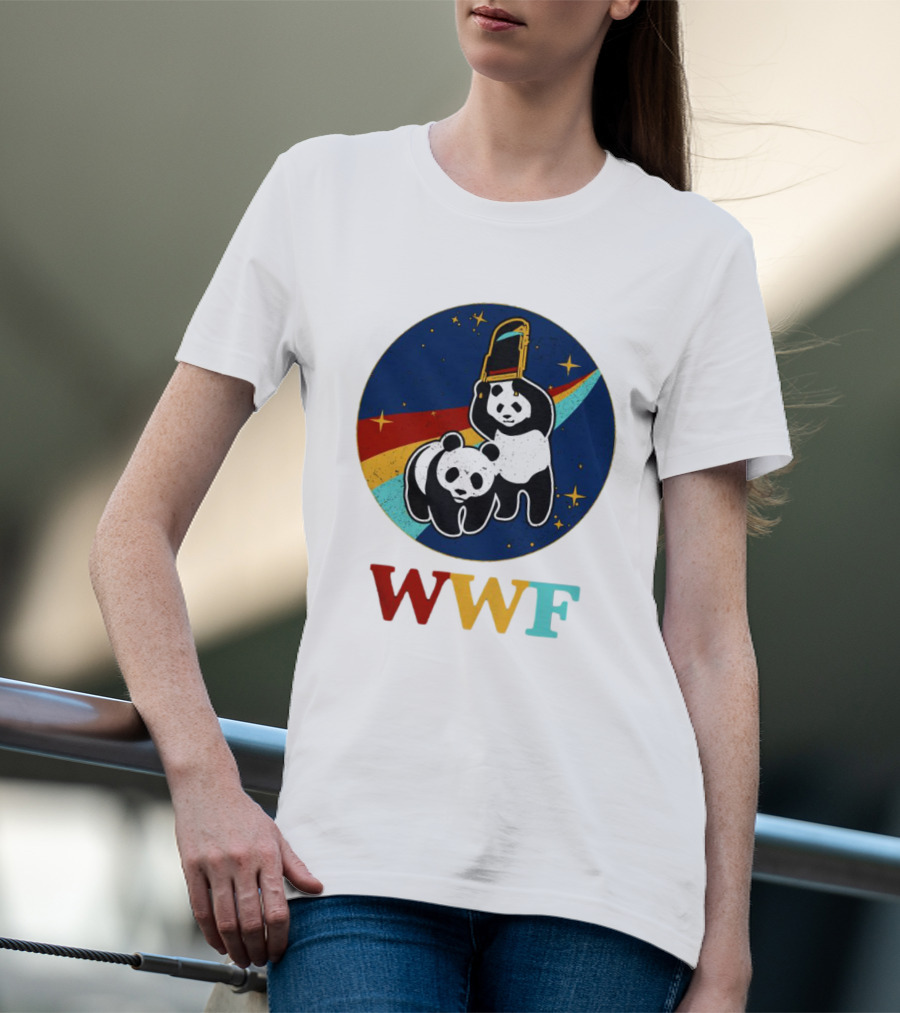 WWF Panda Bear Wrestling NASA Space T-Shirt
