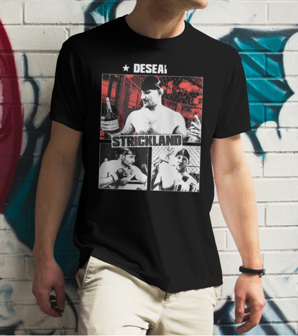 Desean Strickland Cage Fighter Portrait Montage T-Shirt