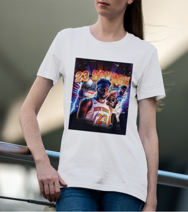 Mitchell Robinson New York 23 Savage Basketball Highlights T-Shirt