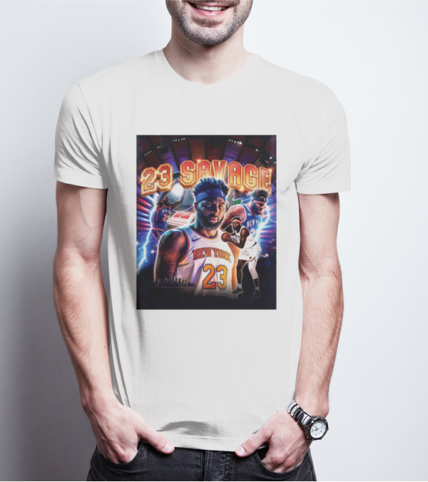 Mitchell Robinson New York 23 Savage Basketball Highlights T-Shirt