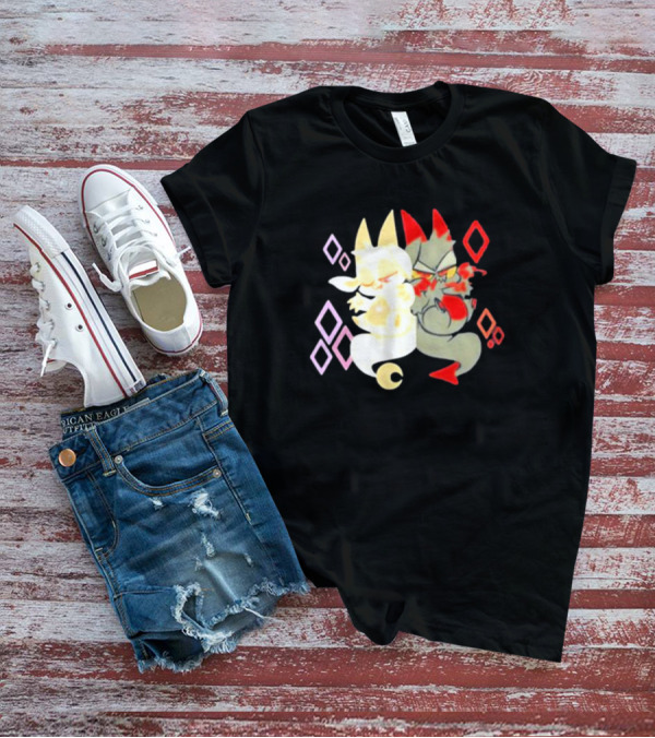 Buzzfeed Chikn Nuggit Devil And Angel Characters With Colorful Diamond T-Shirt