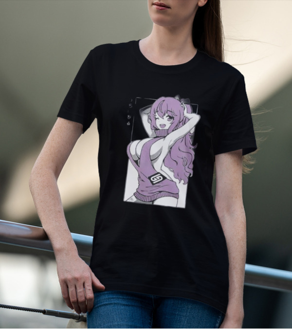 GamerSupps Waifu Purple Anime Character T-Shirt
