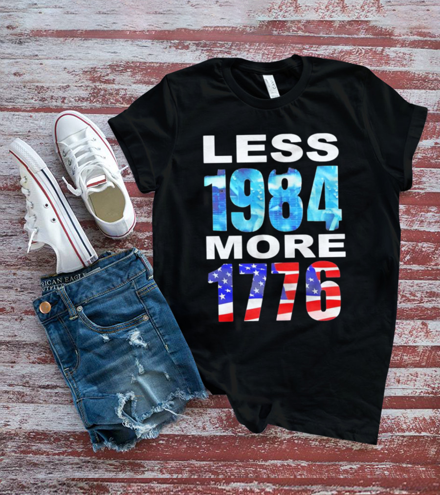 Hi-Rez The Rapper Less 1984 More 1776 American Flag Text T-Shirt