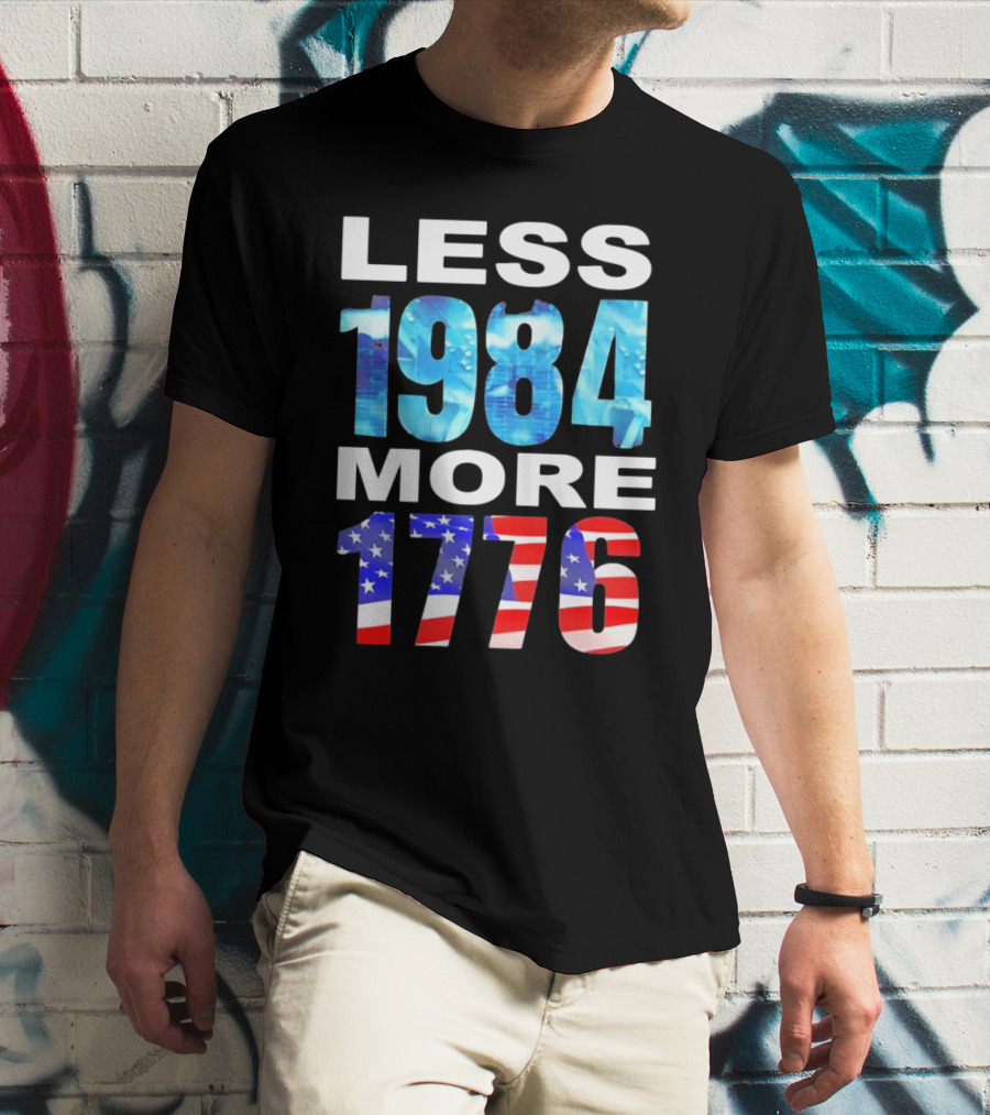 Hi-Rez The Rapper Less 1984 More 1776 American Flag Text T-Shirt