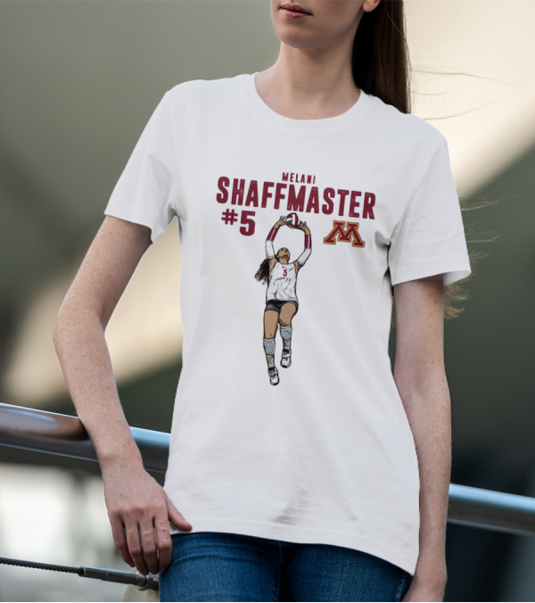 Melani Shaffmaster #5 Minnesota Volleyball Logo NCAA Caricature T-Shirt