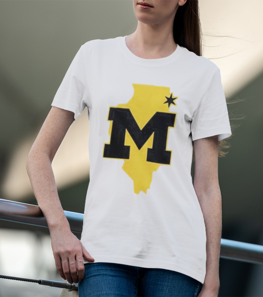 University Of Michigan M Den Pop-Up Chicago Map T-Shirt