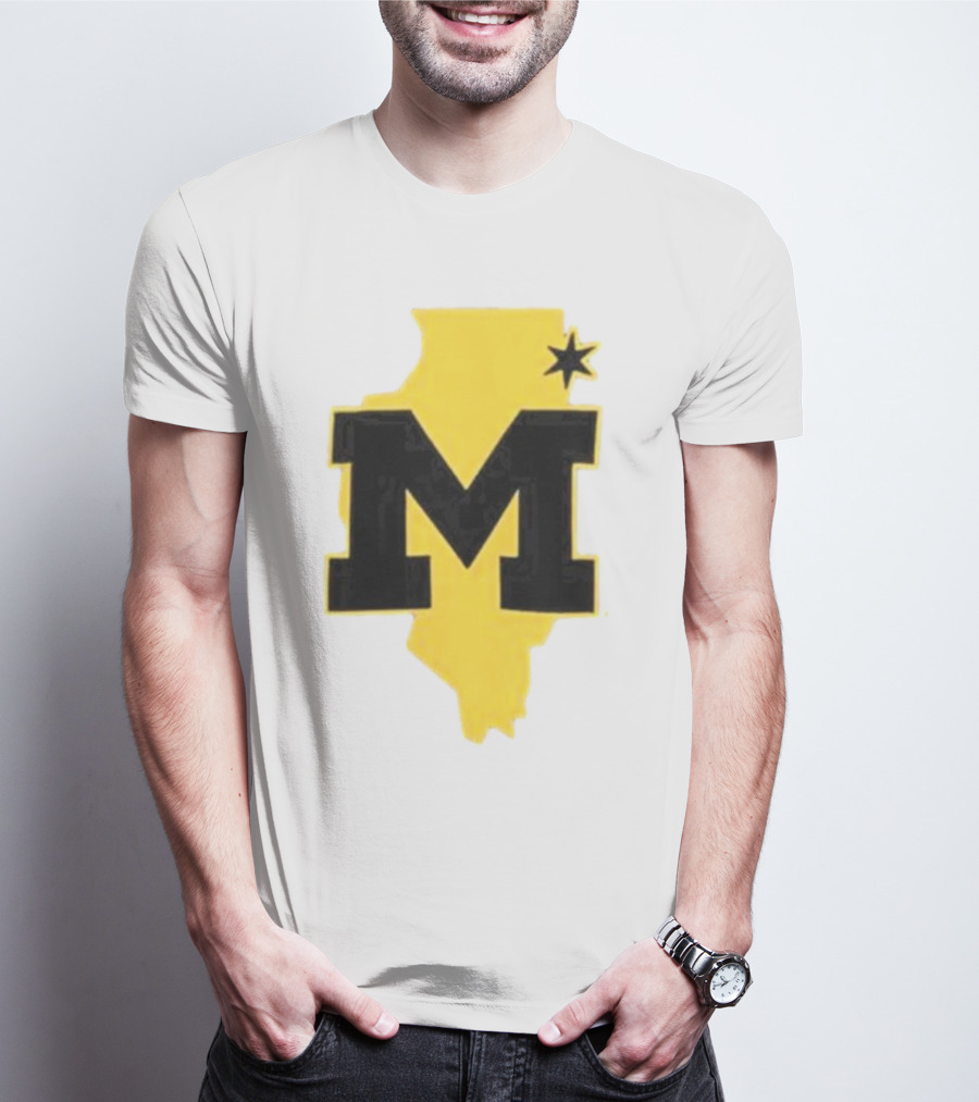 University Of Michigan M Den Pop-Up Chicago Map T-Shirt