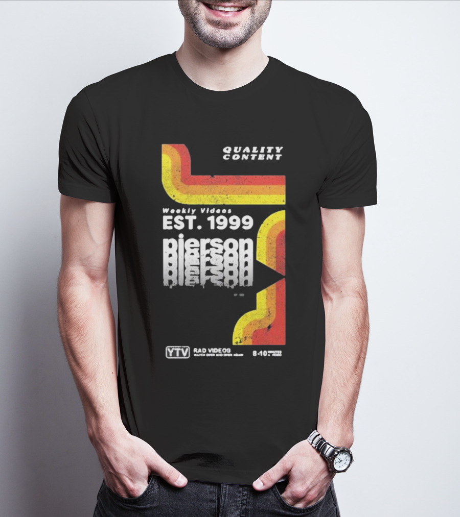 Quality Content Weekly Videos EST 1999 Pierson YTV Rad Videos 8-10 48358 T-Shirt