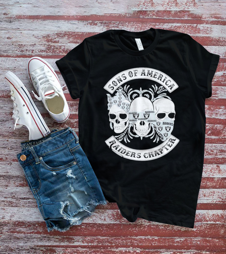 Sons Of America Raiders Chapter Skulls With Raiders T-Shirt