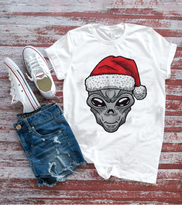 Santa Hat Alien Xmas T-Shirt