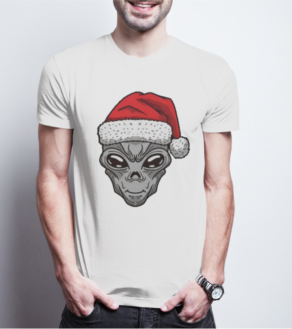 Santa Hat Alien Xmas T-Shirt