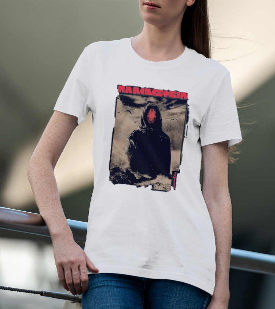 Rammstein Zeithuter Hooded Figure In Stormy Seascape With Birds T-Shirt