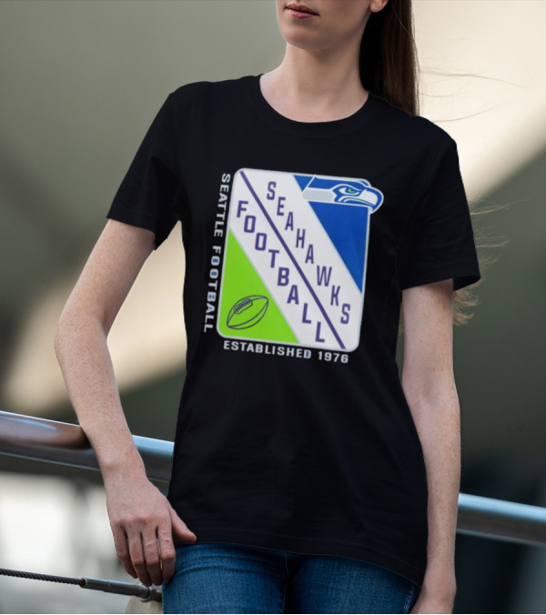 Seattle Seahawks Football Established 1976 Logo Seahawks Head T-Shirt