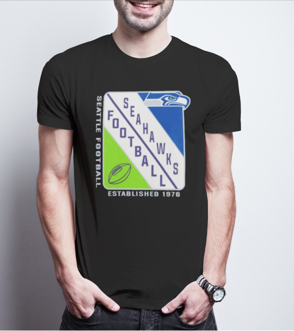 Seattle Seahawks Football Established 1976 Logo Seahawks Head T-Shirt