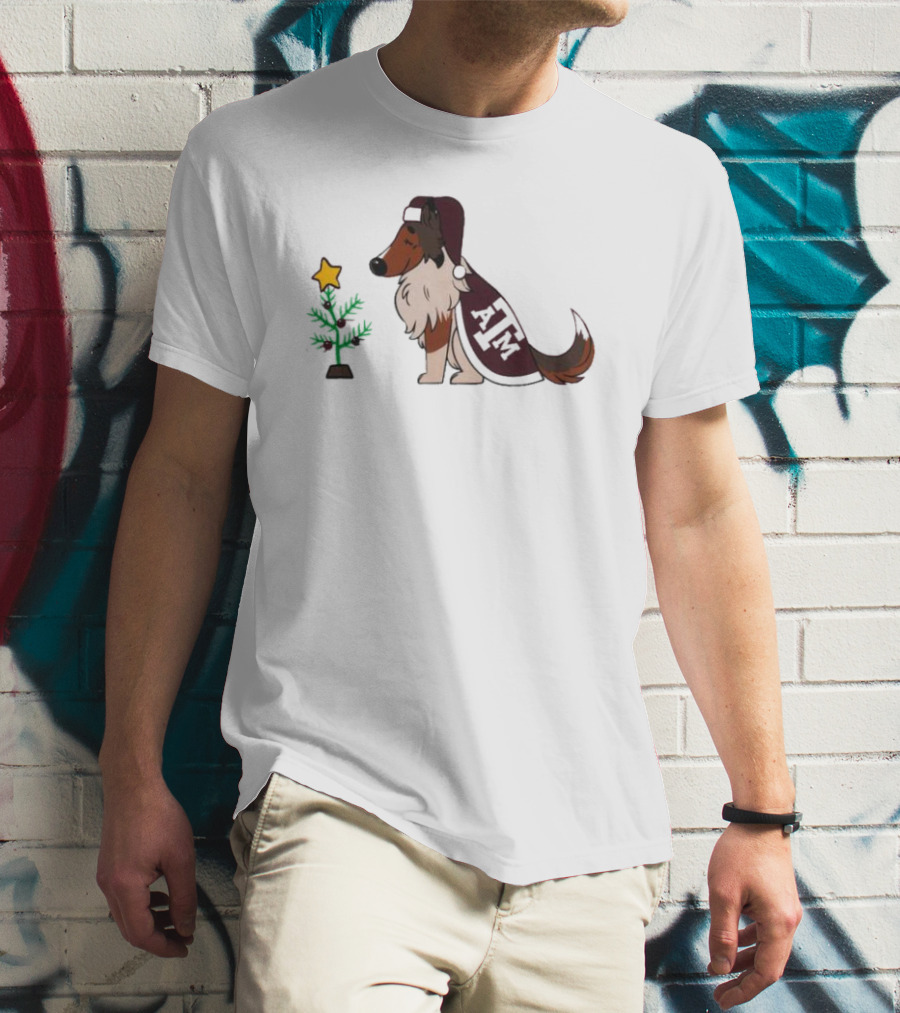 Texas A&M Reveille And Christmas Tree Star T-Shirt