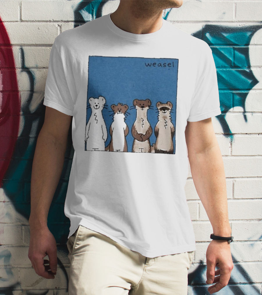 Weasel Quartet Cartoon Art Featuring Four Cute Mustelids T-Shirt