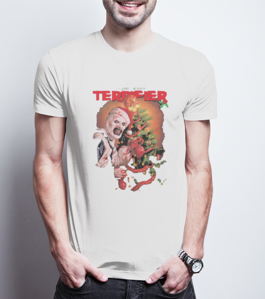 Damien Leone Terrifier Christmas Horror Santa With Christmas Tree T-Shirt
