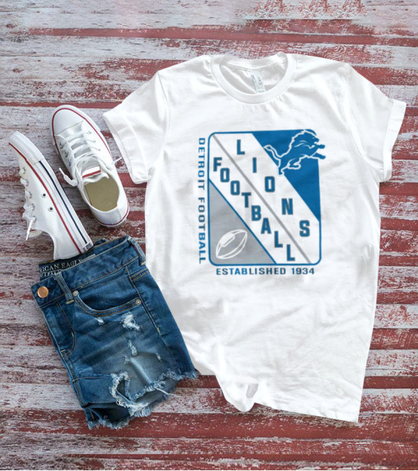 Detroit Lions Football Shield Established 1934 Iconic T-Shirt