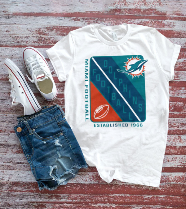 Miami Dolphins Football Established 1966 Logo Shield T-Shirt