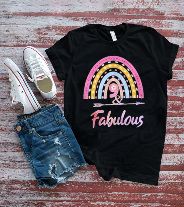 9 And Fabulous Floral Rainbow Arrow T-Shirt