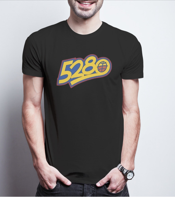 5280 Denver Colorado Basketball Theme T-Shirt