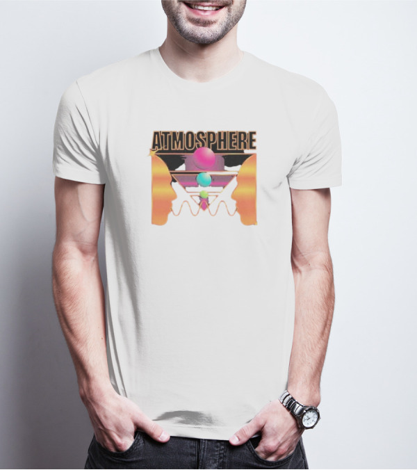 Atmosphere Talk Talk Retro Futuristic Geometric Face Profile T-Shirt
