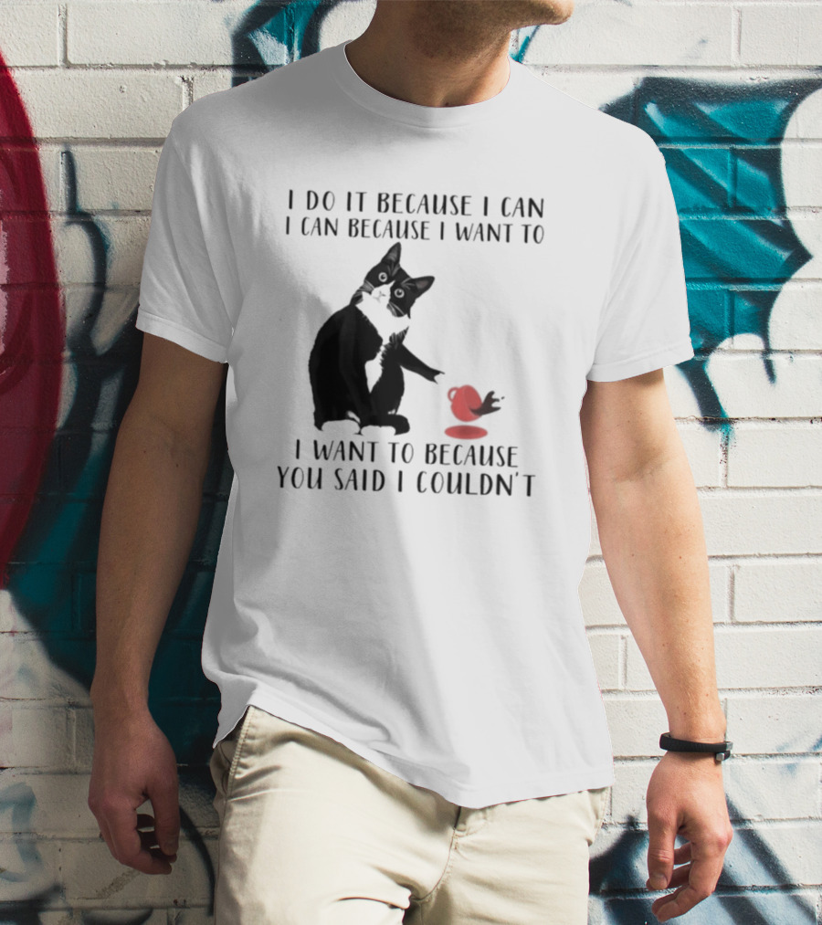I Do It Because I Can I Can Because I Want To I Want To Because You Said I Couldn't Cat And Yarn T-Shirt