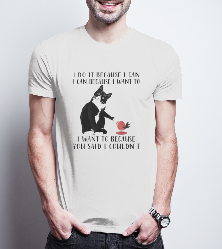 I Do It Because I Can I Can Because I Want To I Want To Because You Said I Couldn't Cat And Yarn T-Shirt